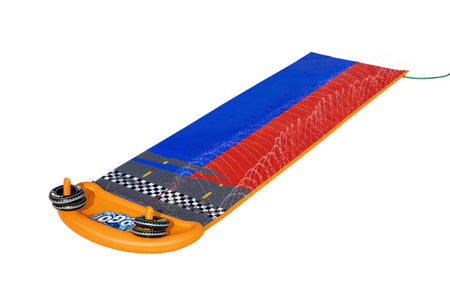 H2OGO! Splashy Speedway 16ft Double Water Slide For All Ages, water slide, inflatable water slides, all ages water slide, speedway water slide, H2O2O! water slide, outdoor water slide, water slide for kids, portable water slide