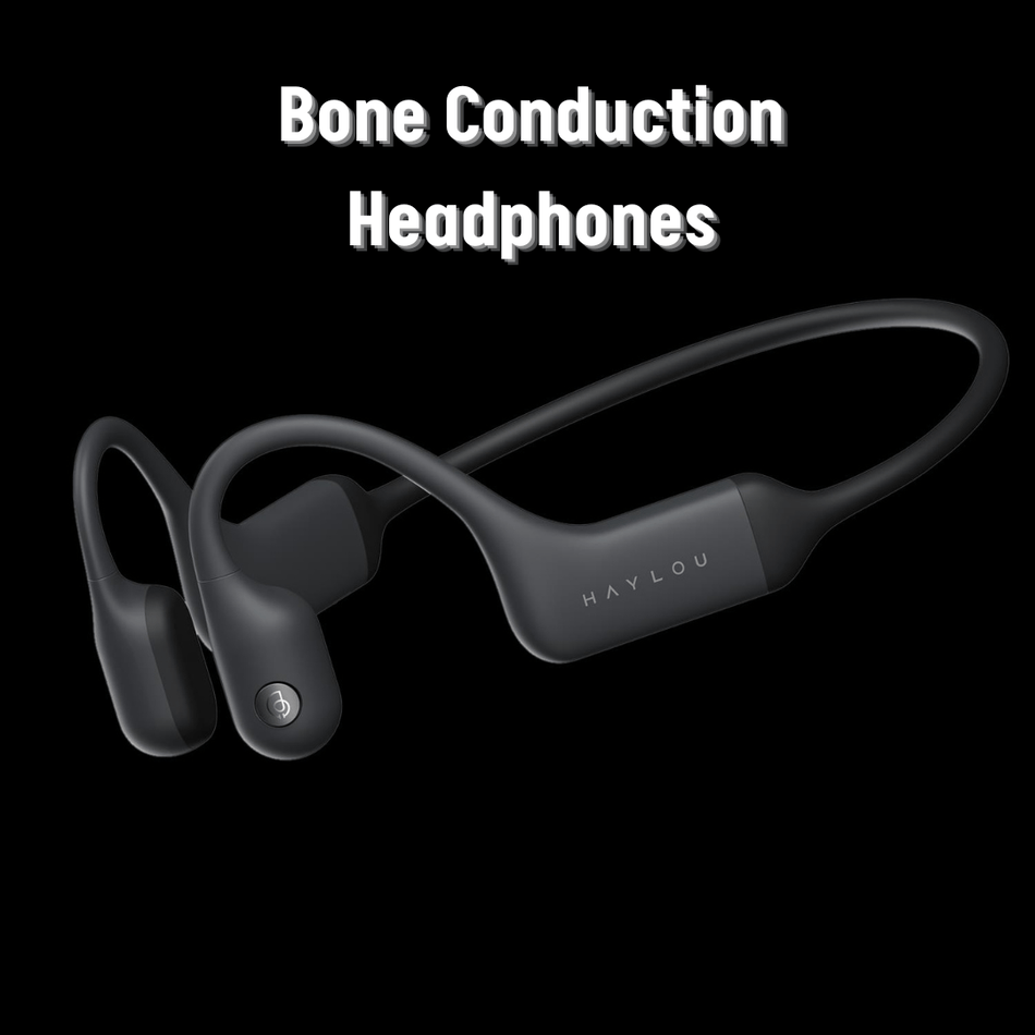 HAYLOU PurFree Bone Conduction Headphones Open-Ear Design Born Bluetooth 5.2 Sport Headphones- Lightweight Secure Fit, IP67 Waterproof, Dual Device Connection