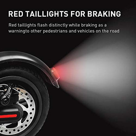 Electric scooter with red taillights for braking