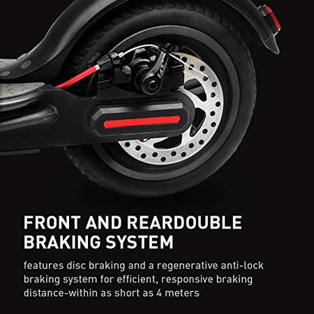Electric scooter with front and rear breaking system. 