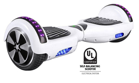 UL 2272 Certified Hoverboard with Bluetooth and LED lights (White)