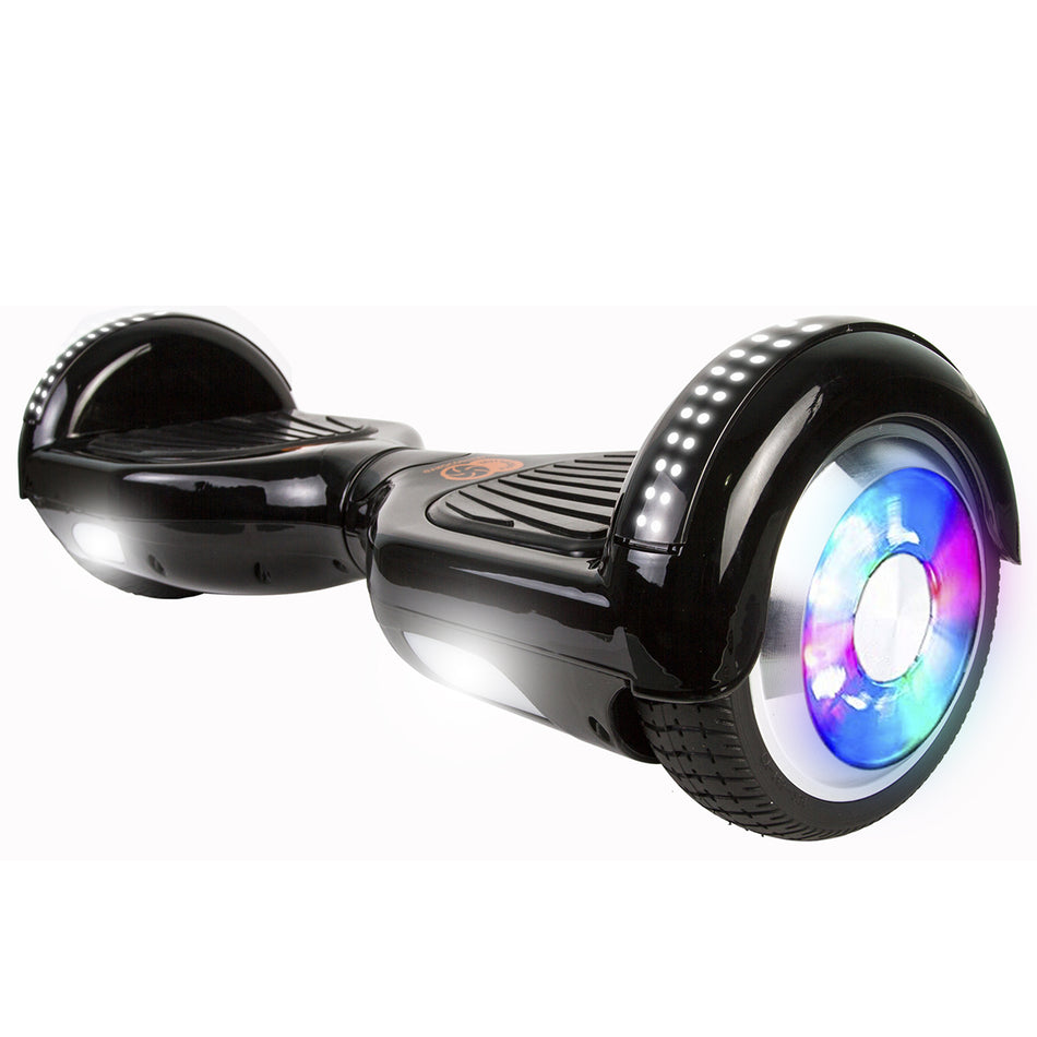 Gyrocopters PRO 4.0 Hoverboard - UL 2272 Certified with Bluetooth, LED wheels, APP,  No Fall Technology, Top and Front lights (Black)