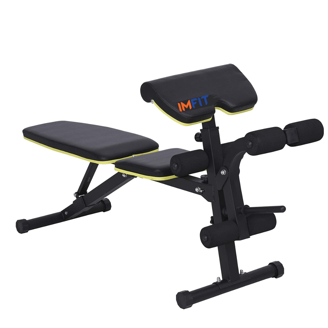IMFIT Adjustable Heavy Duty Sit-Up Bench / 3-Angle Adjustable Backrest ...