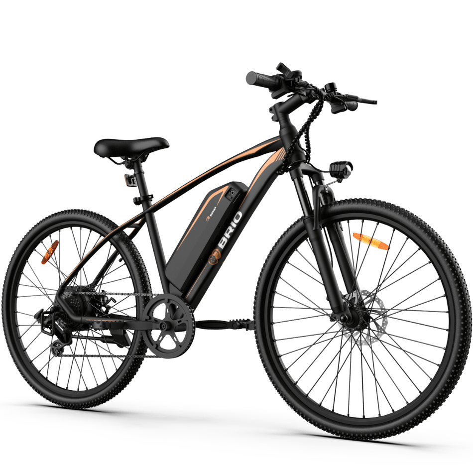 Gyrocopters Brio Mountain Electric Bike| Speed up to 32km | Range up to 60 km| Dual Disk Brakes & Suspension |Shimano Speed Gears Mountain E-bike