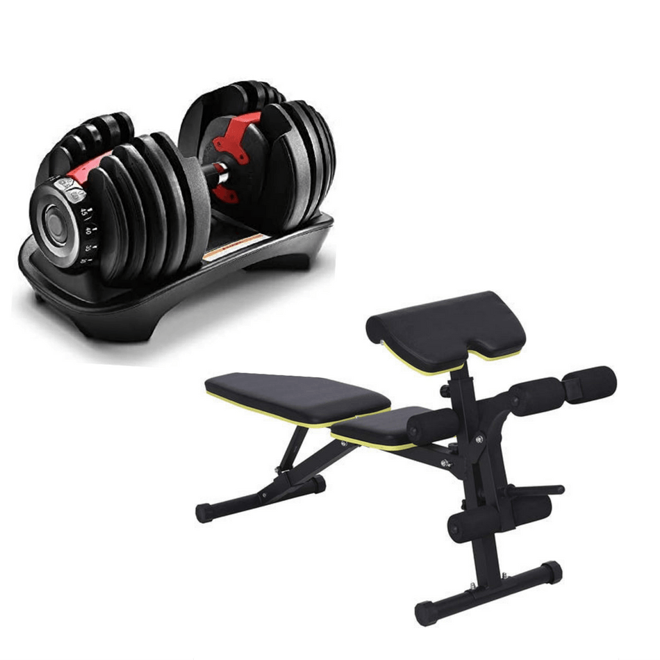 IMFit 5lb-52.5lb Adjustable Dumbbell and Workout Bench Combo.