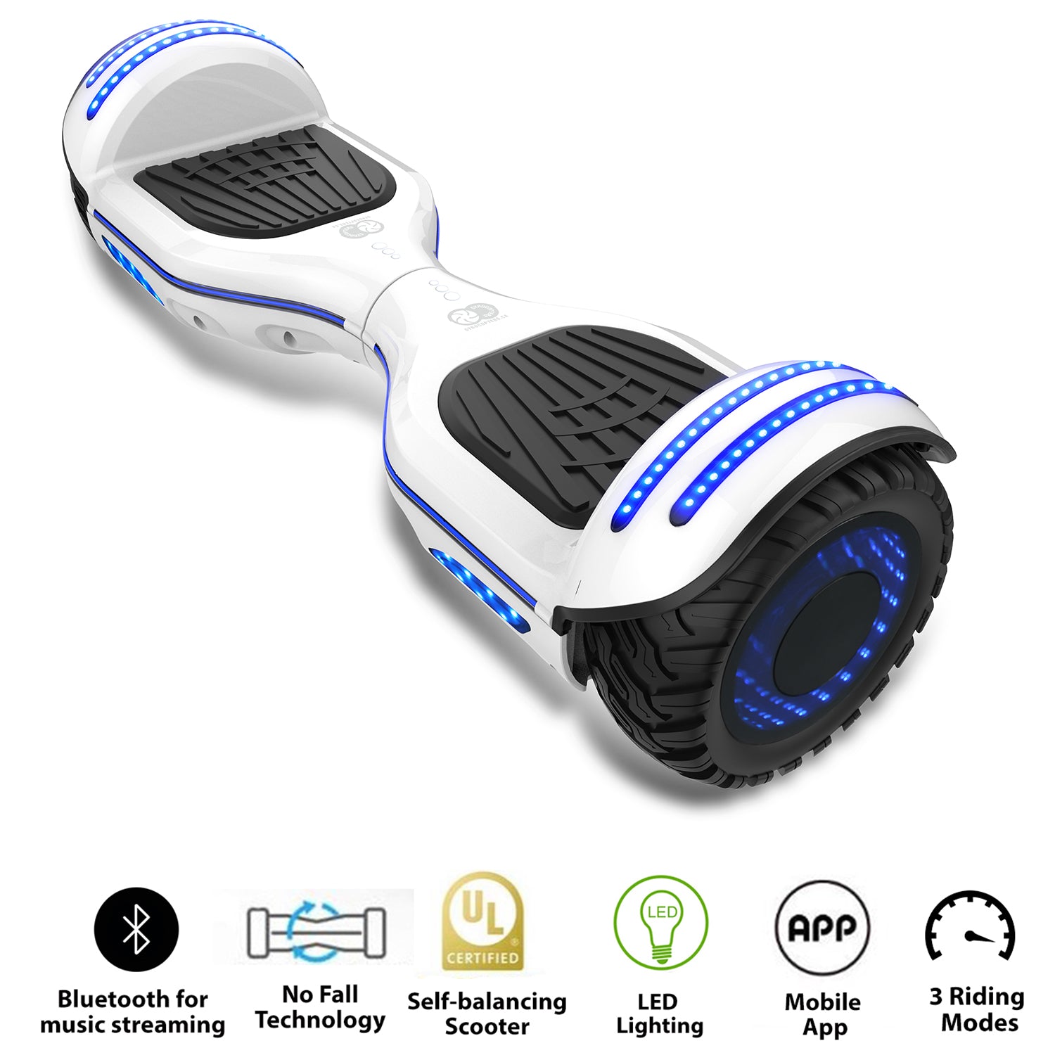 Gyrocopters 8finiti beast hoverboard tout-terrain avec roues led - noir et  gris