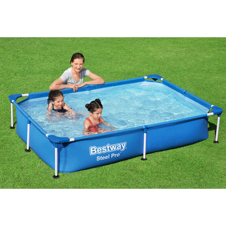 Bestway Steel Pro Above Ground Swimming Pool For Kids, steel swimming pool, above ground pool, backyard pool, above ground pool for kids, easy to setup pool, bestway steel swimming pool, bestway pool, durable outdoor pool, portable swimming pool, safe kiddie pool 