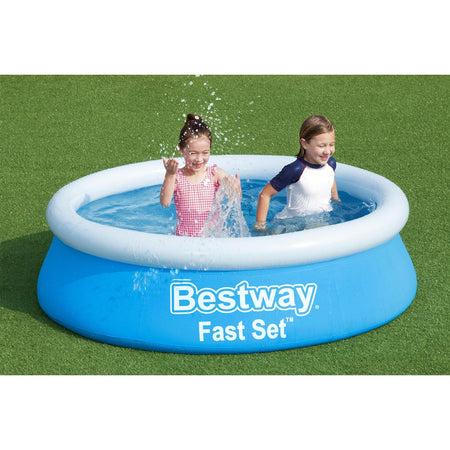 Bestway Fast Set Round Inflatable Swimming Pool for Kids and Adults, fast setup inflatable pool, backyard inflatable pool, small pool for kids, strong inflatable kiddie pool, bestway inflatable pool, portable swimming pool