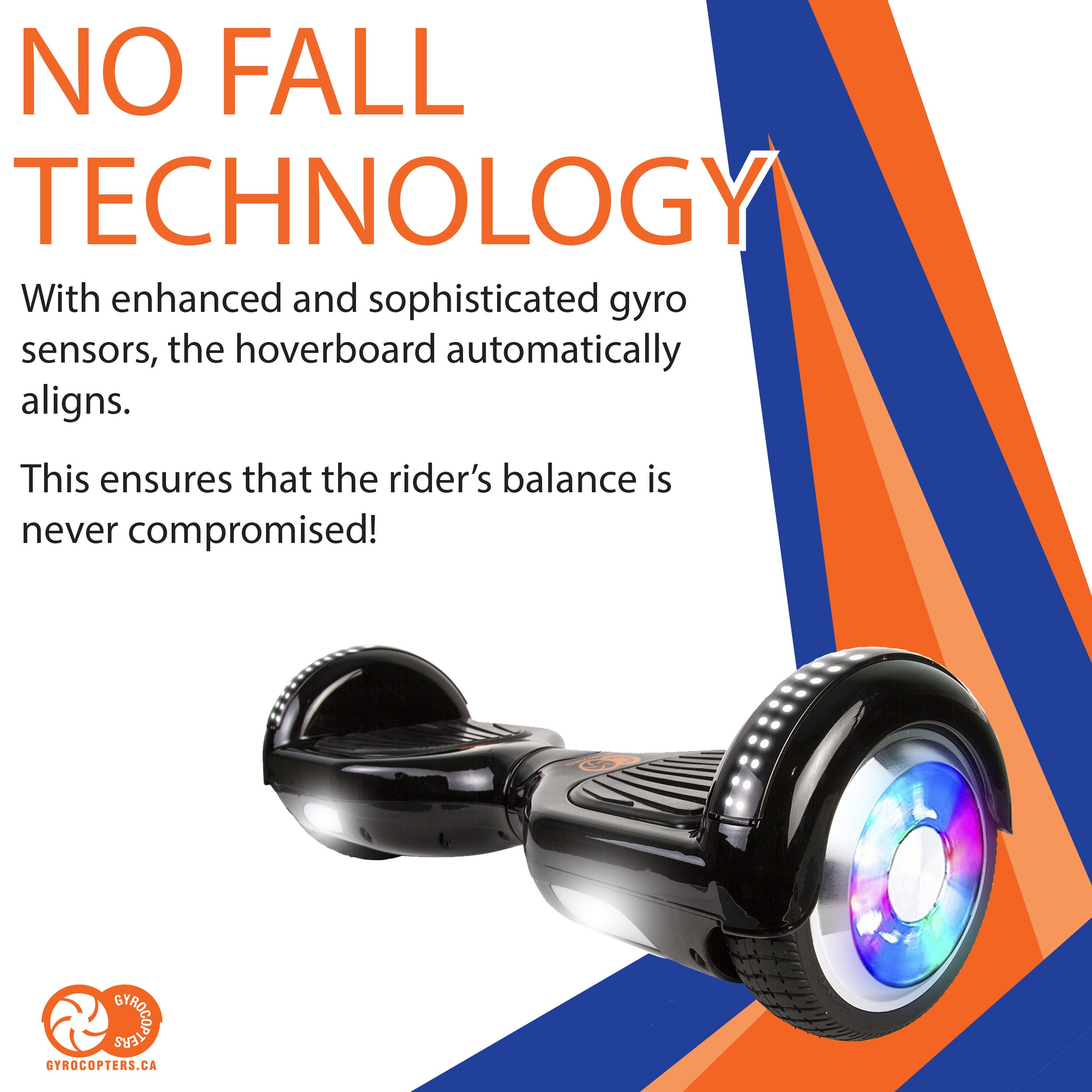 Gyrocopters Bluetooth Hoverboard PRO 4.0 Black No Fall
