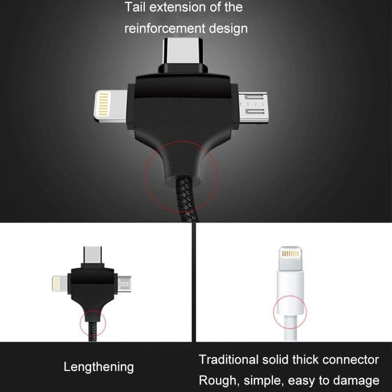3 in1 USB CABLE , MICRO USB ,TYPE C , iphone charging cable, android charging cable